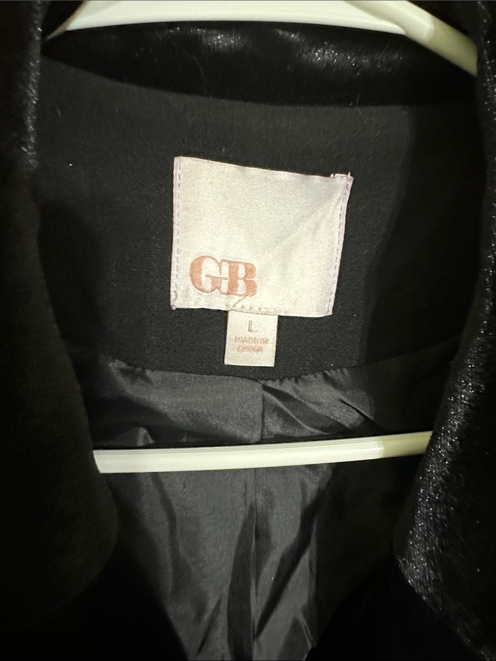 GB Black Cropped Double Breasted Velvet Lapel Blazer Size L - Picture 3 of 13